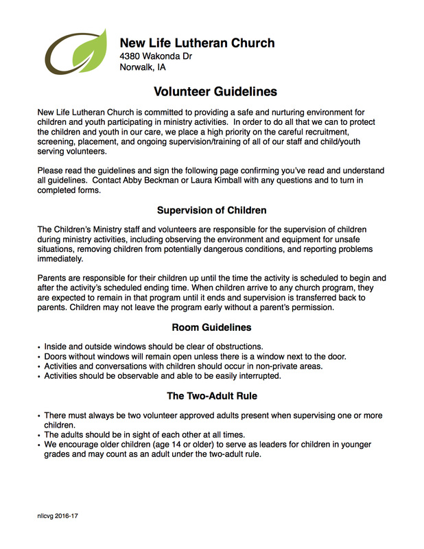 Volunteer Guidelines Template